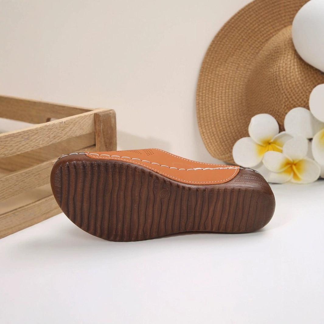 Damen modische Pantolette mit floralem Applikation und ergonomischem Fußbett EB