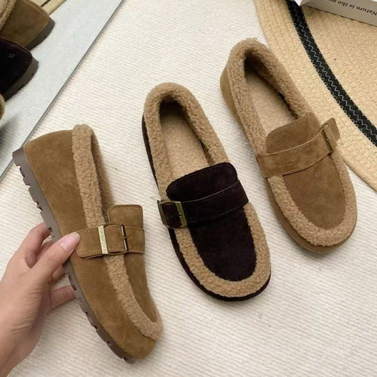 Damen Weiche Velours Hausschuhe mit wärmendem Fleece-EB
