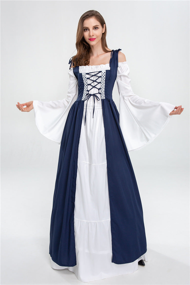 Damen historisches Märchenkleid mit elegantem Oberteil und ausgestellten Ärmeln EB