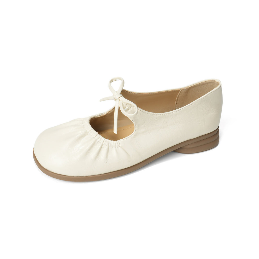 Damen Ballerinas mit elegantem Faltendesign und praktischem Schnürdetail EB