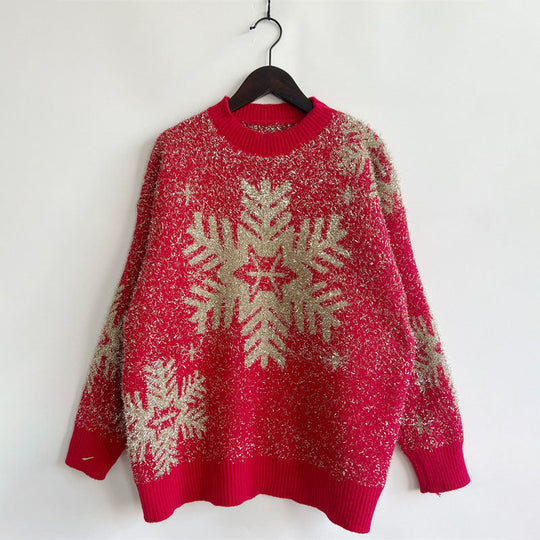 EB | Weihnachtlicher Strickpullover Mit Festlichem Motiv