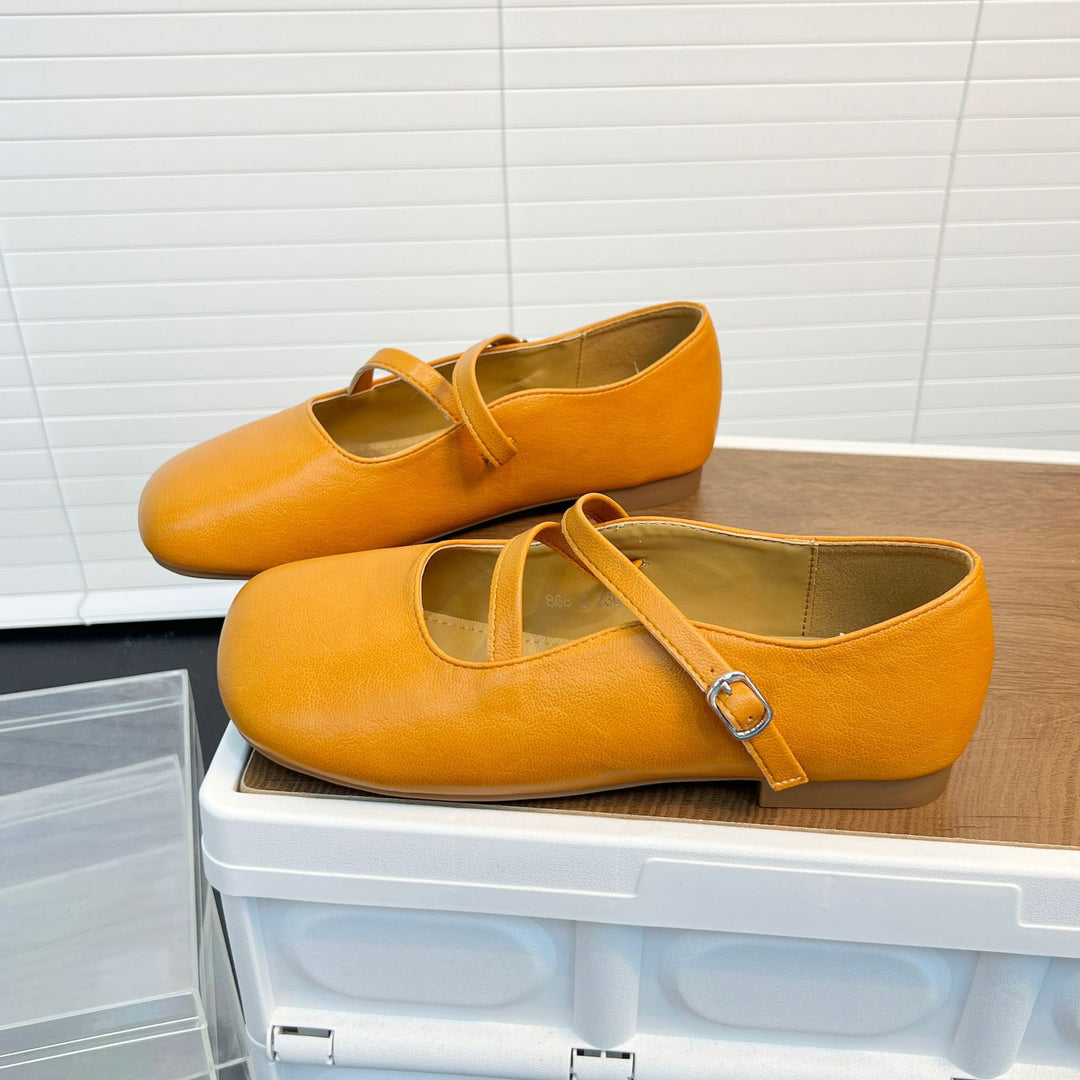 Damen Ballerinas mit elegantem Riemen und weicher Innensohle EB