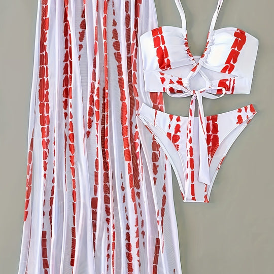 Damen Bikini-Set mit elegantem Wickelrock und modischem Triangel-Top EB
