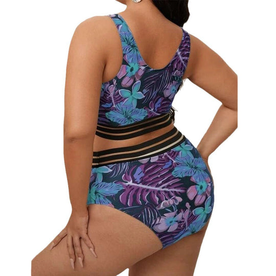 Damen Bunt gemusterter Bikini mit breitem Unterbrustband EB