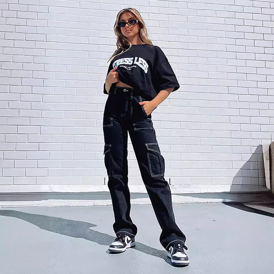 Damen Cargo-Hose mit Baumwollmix und praktischen Taschen EB