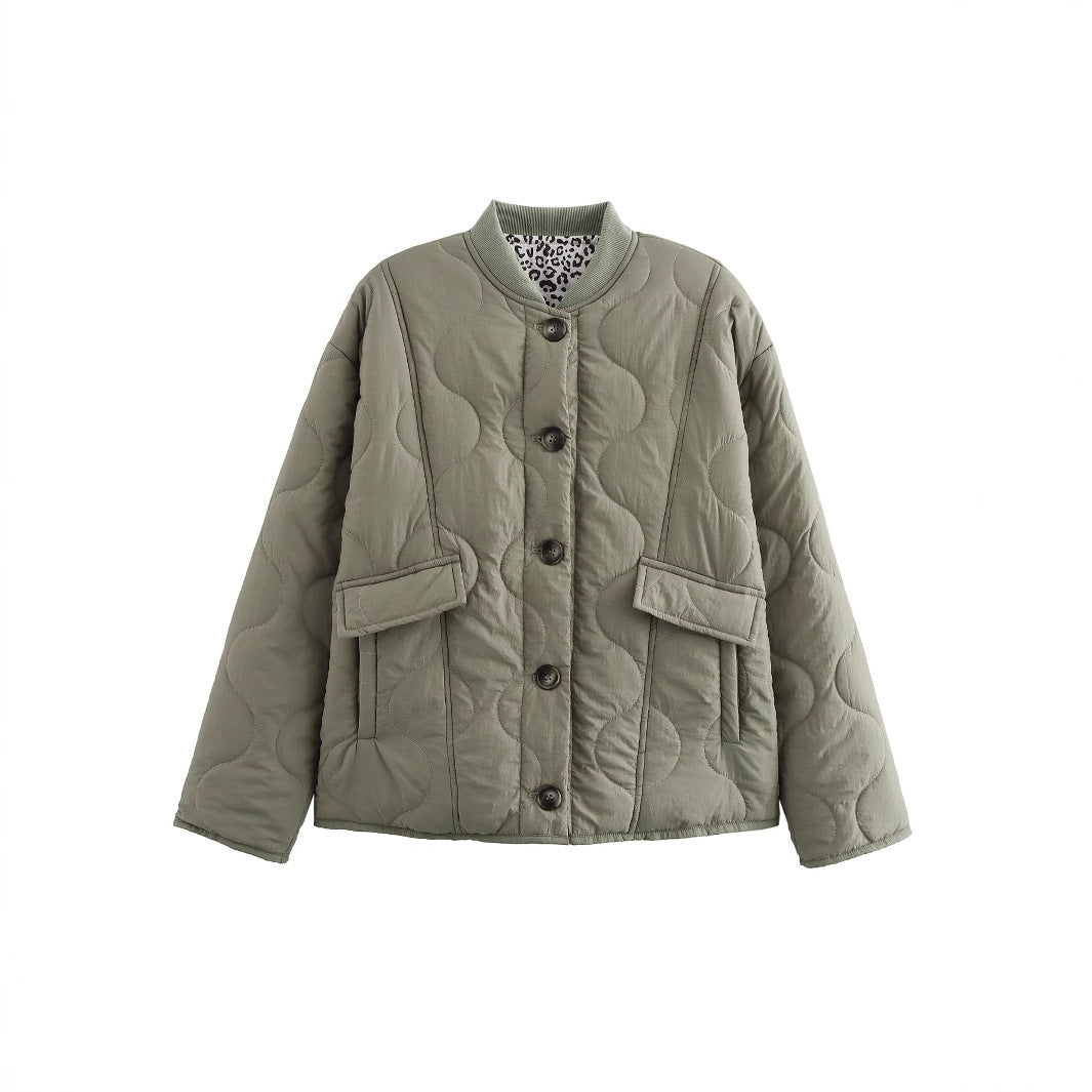 Damen gesteppte Jacke mit praktischen Taschen EB