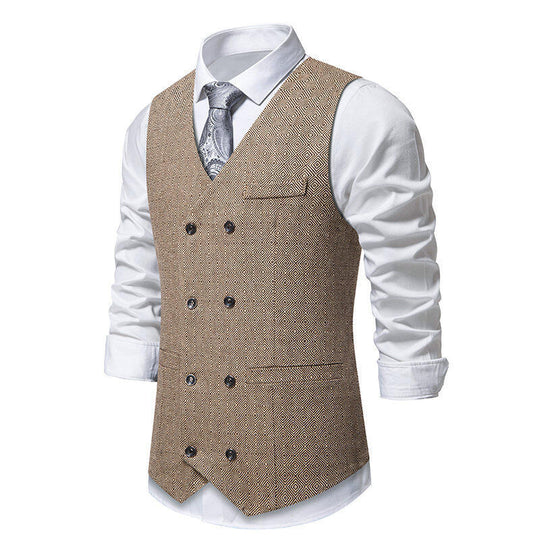 Herren elegante Doppelreiher-Weste mit dekorativem Muster EB