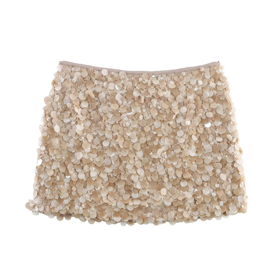 Damen eleganter, glitzernder Minikilt aus Paillettendetail EB
