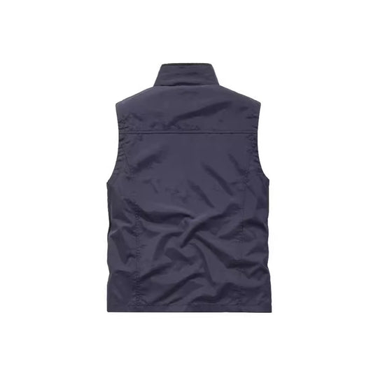 Herren Angler- und Reiseweste mit perforiertem Innenfutter, verdeckten Reißverschlusstaschen und verstellbarem Saum EB