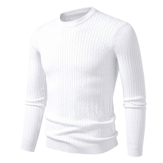 Herren Grobstrickpullover mit elegantem Zopfmuster EB