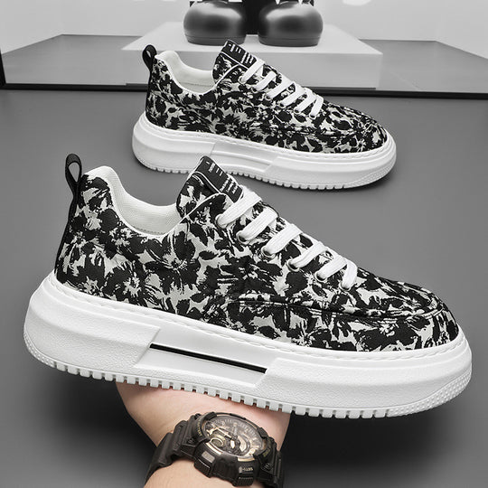 Damen Komfortable Sneakers mit trendigem Blumendruck EB