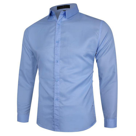 Herren nan Slim-Fit Businesshemd mit Kentkragen Stretchkomfort und bügelleichter Baumwollmischung EB