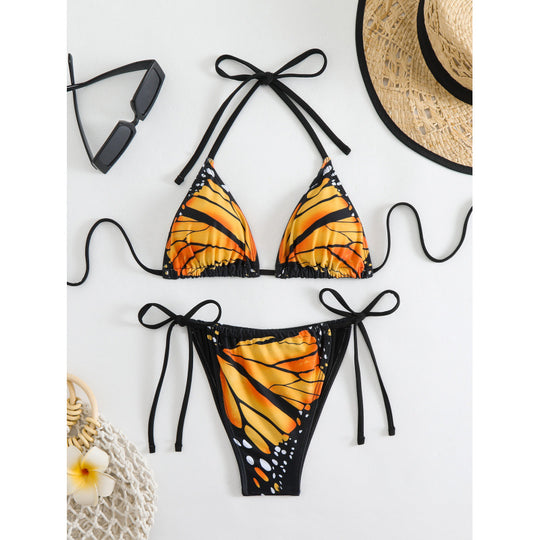 Damen Triangel-Bikini mit innovativem Schmetterlingsmuster EB