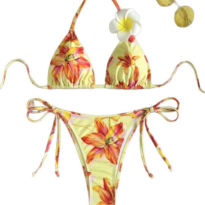 Damen Triangel-Bikini-Set mit floralen Akzenten EB