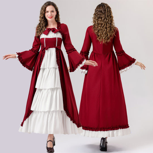 Damen historisches Kleid mit eleganten Rüschen und modernen Akzenten EB