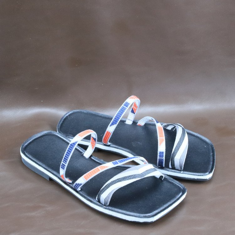 Damen verstellbare Zehentrenner-Sandalen mit geflochtenem Riemen EB
