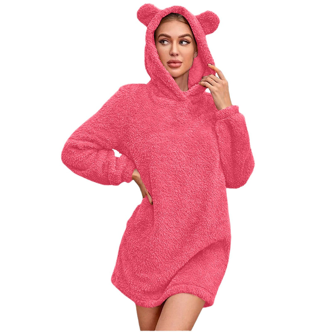 Damen Kuscheliger Hoodie mit Bärenohren EB