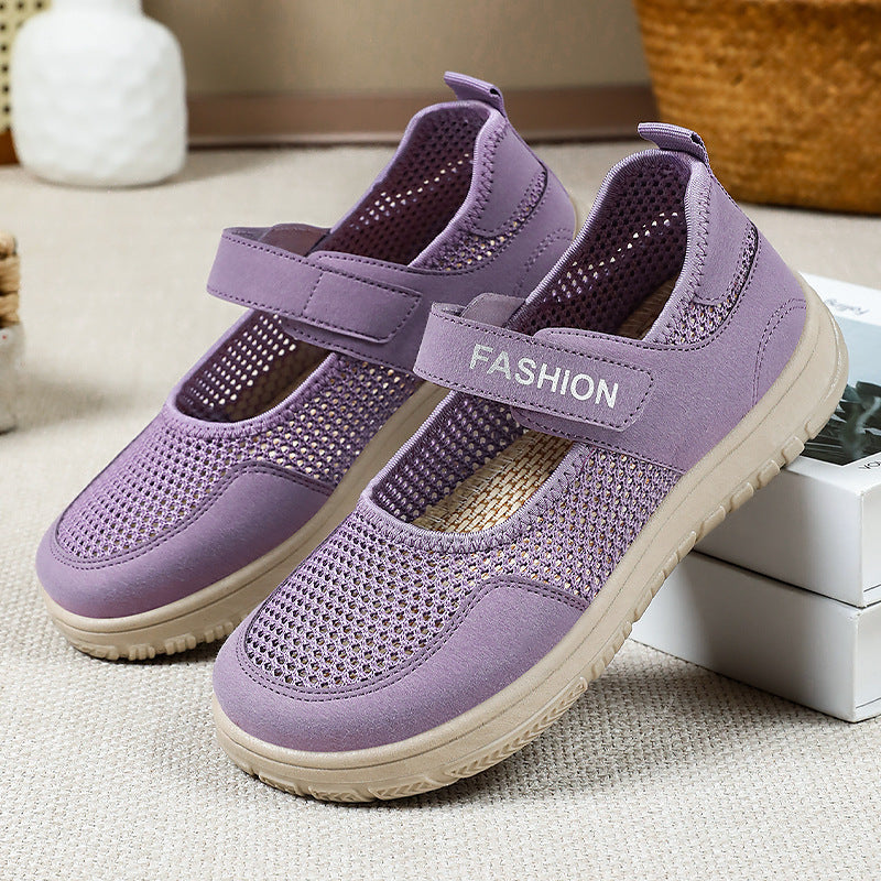 Damen luftige Leichtgewicht Sneakers mit Klettverschluss EB