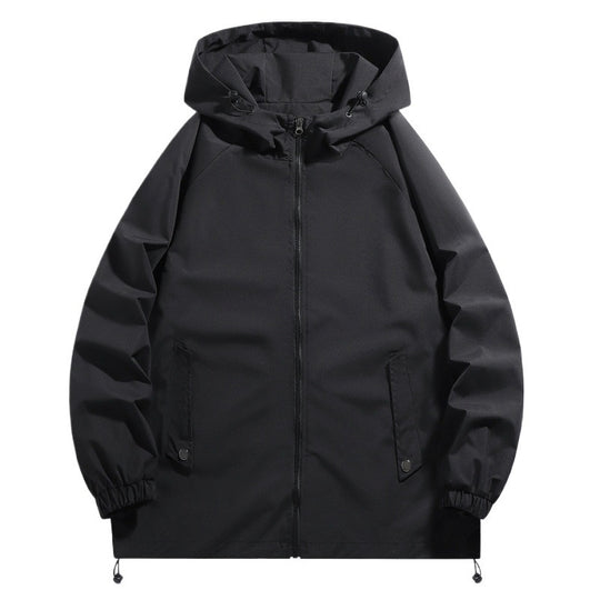 Herren Funktionsjacke mit verstellbarem Kapuzenkragen und elastischen Ärmelbündchen EB
