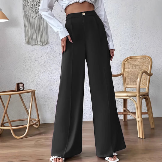 Damen elegante, hoch taillierte Palazzo-Hosen EB