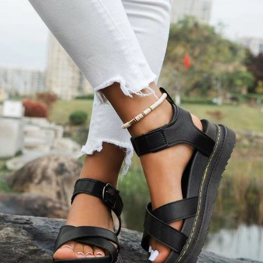 Damen Komfortable Riemchen-Sandalen mit verstellbarem Riemendesign und rutschfester Sohle EB