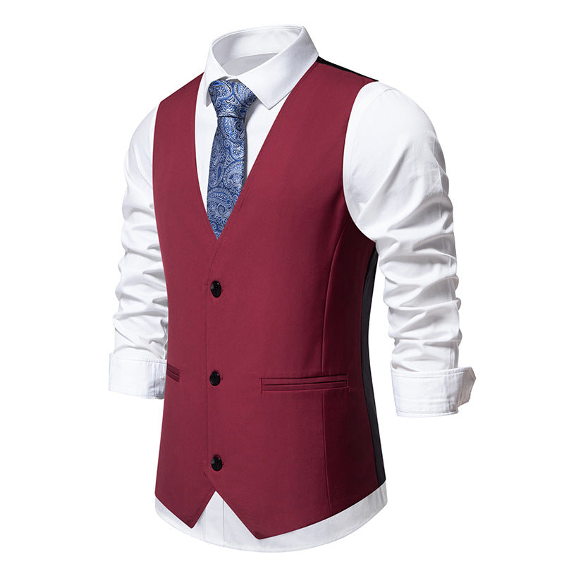 Herren elegante Anzugweste mit modernem Schnitt und praktischen Taschen EB