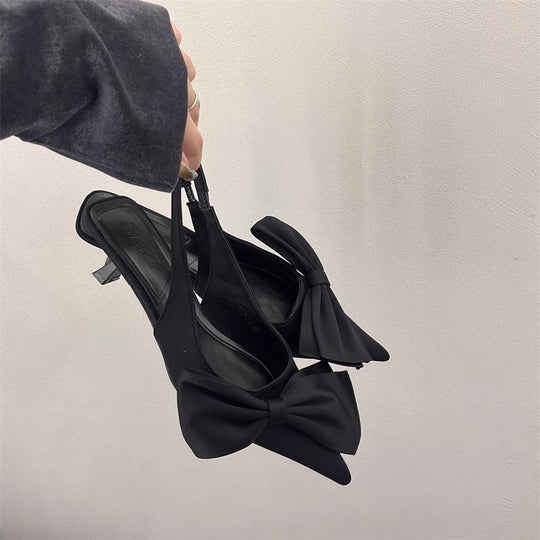 Damen elegante Slingpumps mit Schleife EB