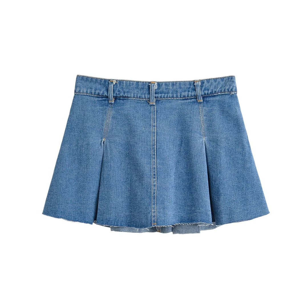 Damen Jeansrock mit lässigem A-Linien-Schnitt und dezenten Falten EB