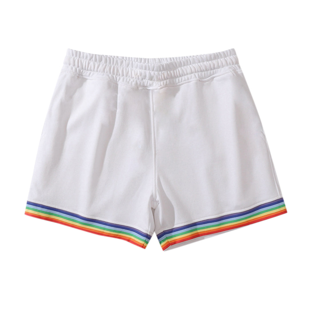 Damen Sportliche Freizeithosen mit buntem Streifen-Design EB