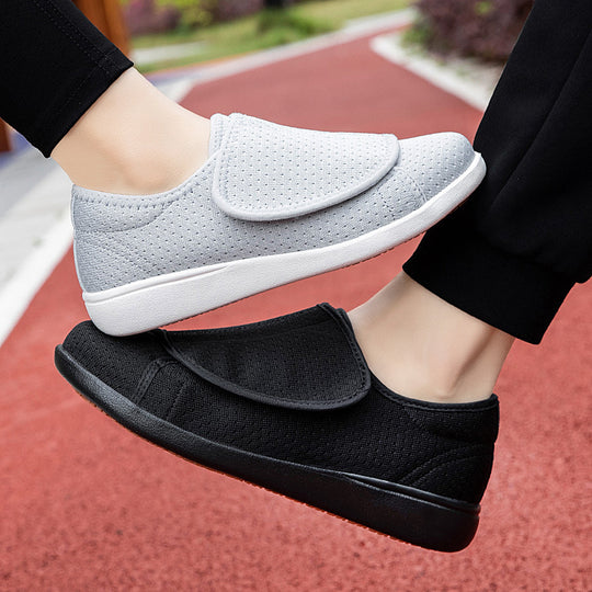 Herren nan orthopädischer Pantoffel mit verstellbarem Klettverschluss, atmungsaktivem Mesh und stoßdämpfender Schaumstoffsohle EB