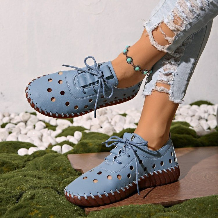 Damen Freizeit-Schnürschuhe mit atmungsaktiver Loch-Detailgestaltung EB