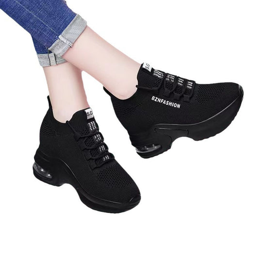 Damen Sportliche High-Top Sneakers mit atmungsaktiver Mesh-Oberfläche und flexibler Dämpfung EB