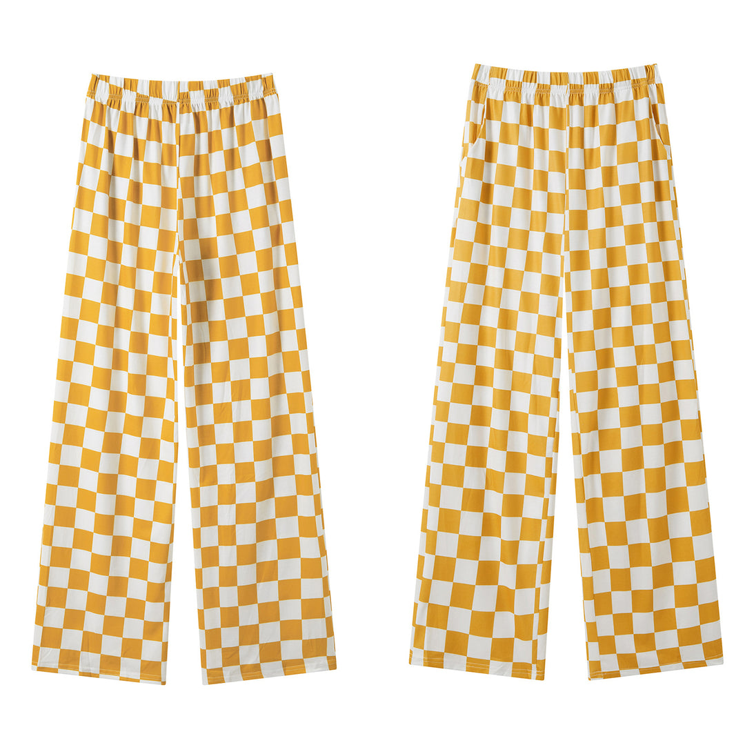 Damen Karierte Palazzohose EB