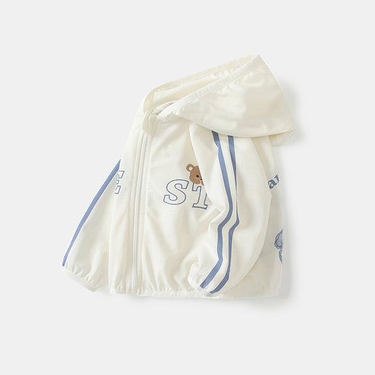 Unisex nan Kapuzenjacke für Kleinkinder mit UV-Schutz, Reißverschluss und elastischen Bündchen EB