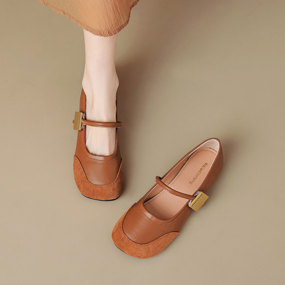 Damen Ballerinas mit verstellbarem Riemchen und modischem Akzent EB