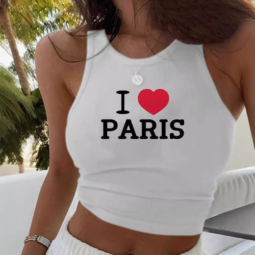 Damen Crop-Top mit modernem Grafikdruck und trendiger Schnalle EB