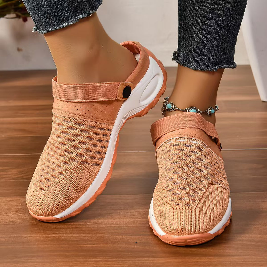 Damen Atmungsaktive Slip-On Freizeitschuhe mit elastischem Riemen EB