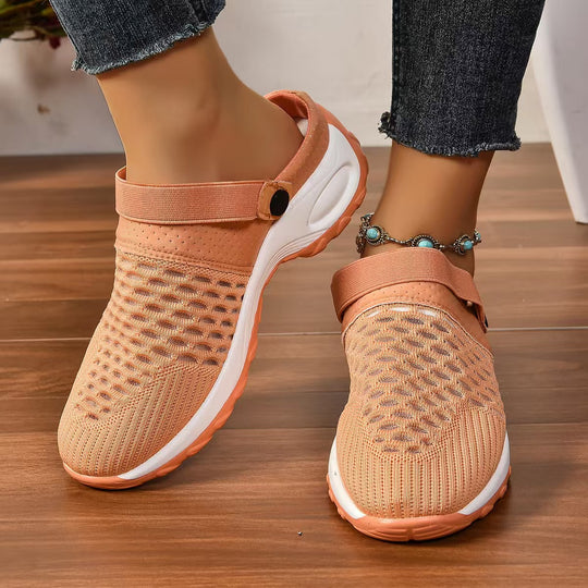Damen Atmungsaktive Slip-On Freizeitschuhe mit elastischem Riemen EB