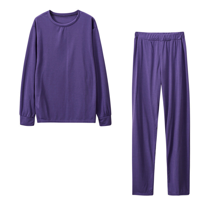 Damen Langarm Schlafanzug Set mit elastischen Hosen EB