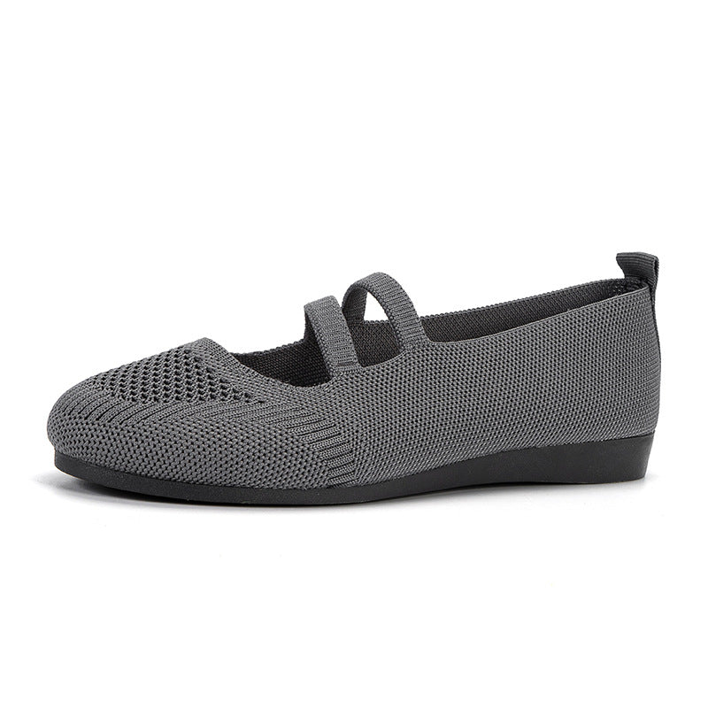 Damen Ballerinas mit elastischen Kreuzriemen und atmungsaktivem Obermaterial EB