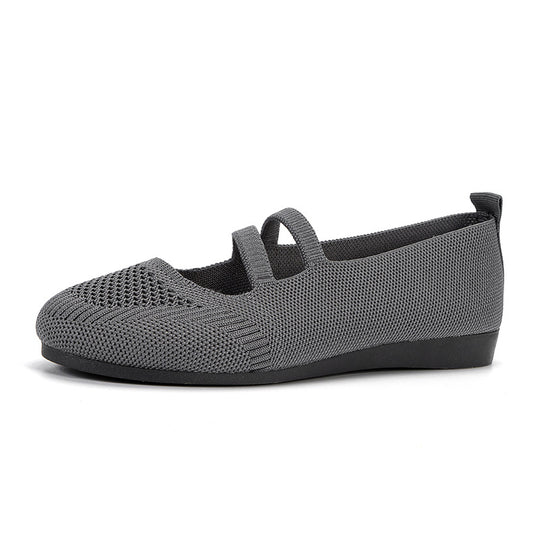Damen Ballerinas mit elastischen Kreuzriemen und atmungsaktivem Obermaterial EB