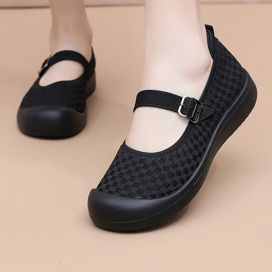 Damen Bequeme und atmungsaktive Freizeit-Schuhe mit verstellbarem Riemen EB