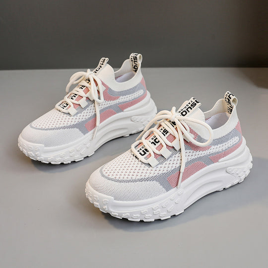 Damen sportliche Strick-Sneaker mit atmungsaktivem Obermaterial und rutschfester Sohle EB