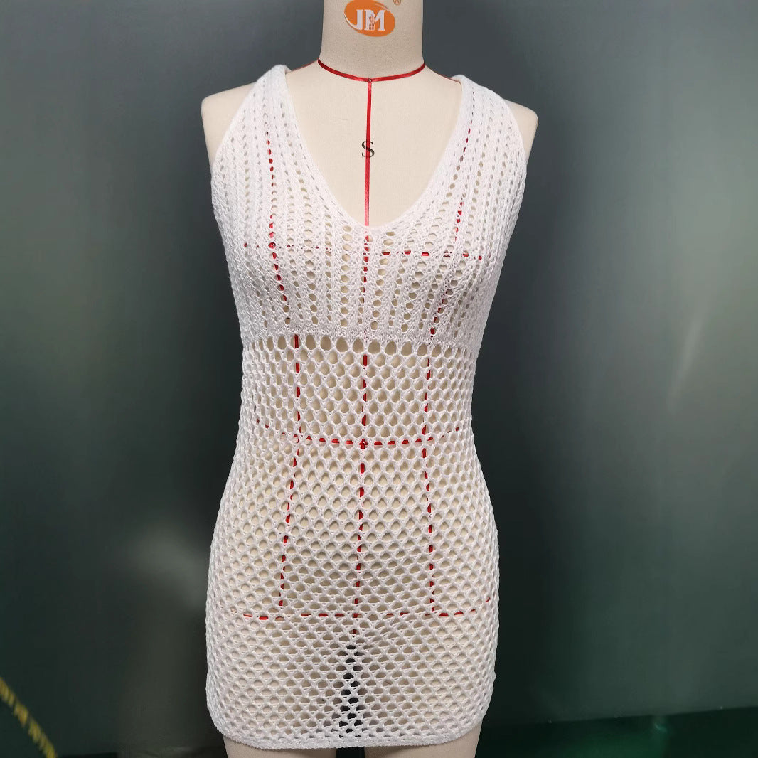 Damen Netzkleid mit tiefem V-Ausschnitt EB