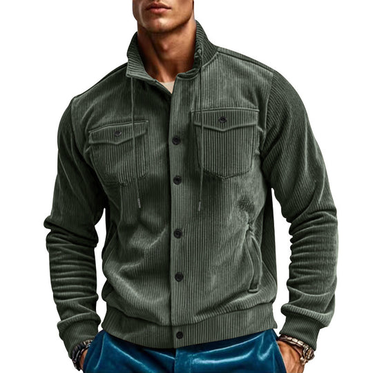 Herren modische Cordjacke mit praktischen Taschen und hochwertiger Verarbeitung EB