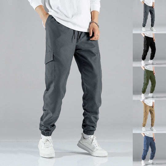 Herren nan Cargo-Jogginghose mit elastischem Tunnelzugbund und aufgesetzten Klappentaschen EB