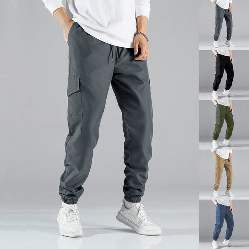 Herren nan Cargo-Jogginghose mit elastischem Tunnelzugbund und aufgesetzten Klappentaschen EB