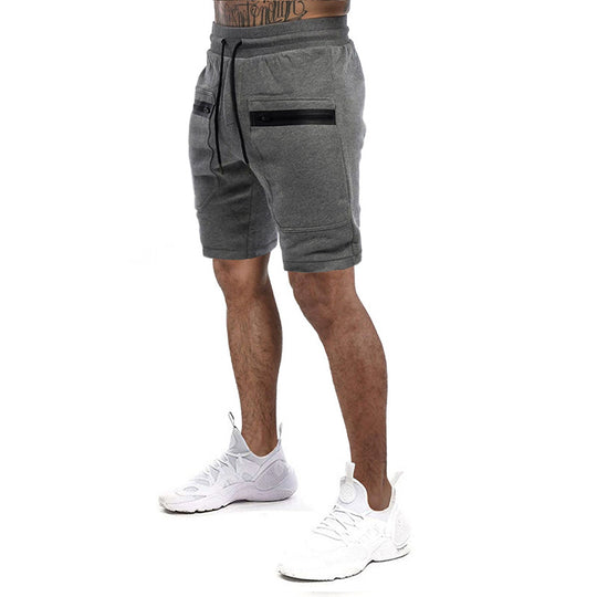 Herren Sportliche Shorts mit verstellbarem Bund und seitlichen Reißverschlusstaschen EB