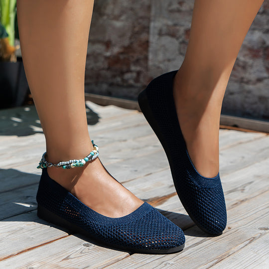 Damen bequeme Ballerinas mit atmungsaktivem Netzdesign EB