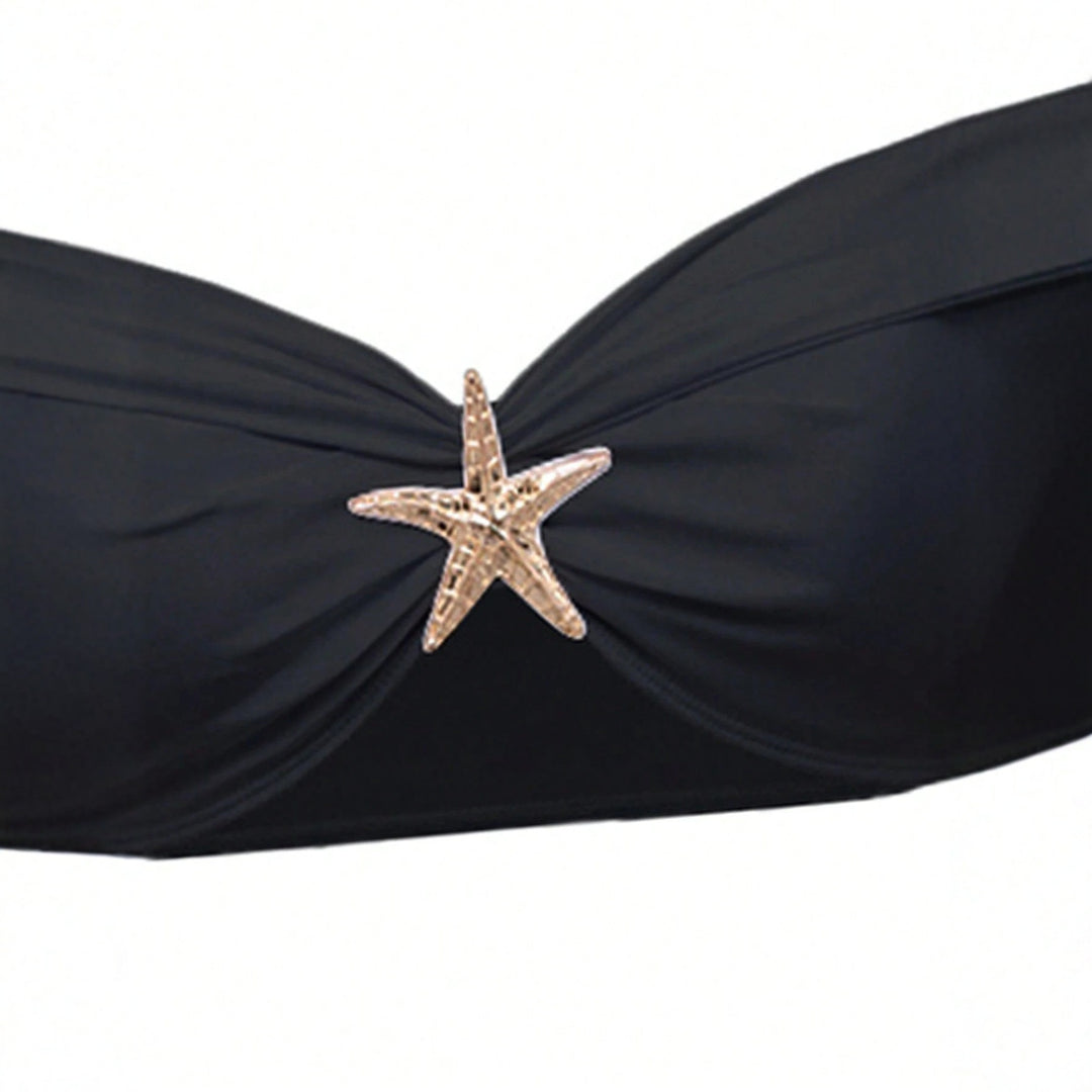 Damen Bikiniset mit Wickelrock und eleganten Schmuckdetails EB